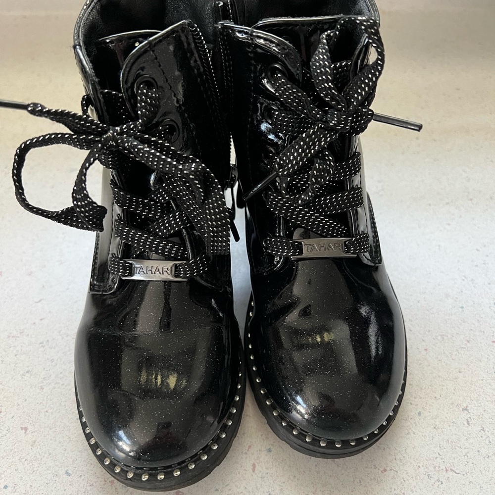 Tahari Black Combat Boots